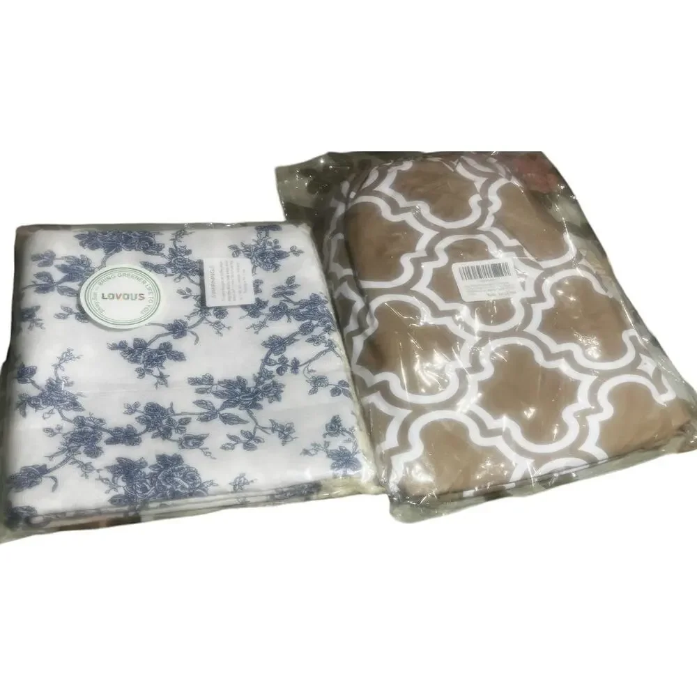 Linen Blue Floral Square Tablecloth 60x60